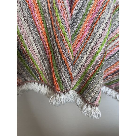 CHIO Di Stefania Multi Stripe Fringe Mini Skirt Sz Small - Picture 4 of 7